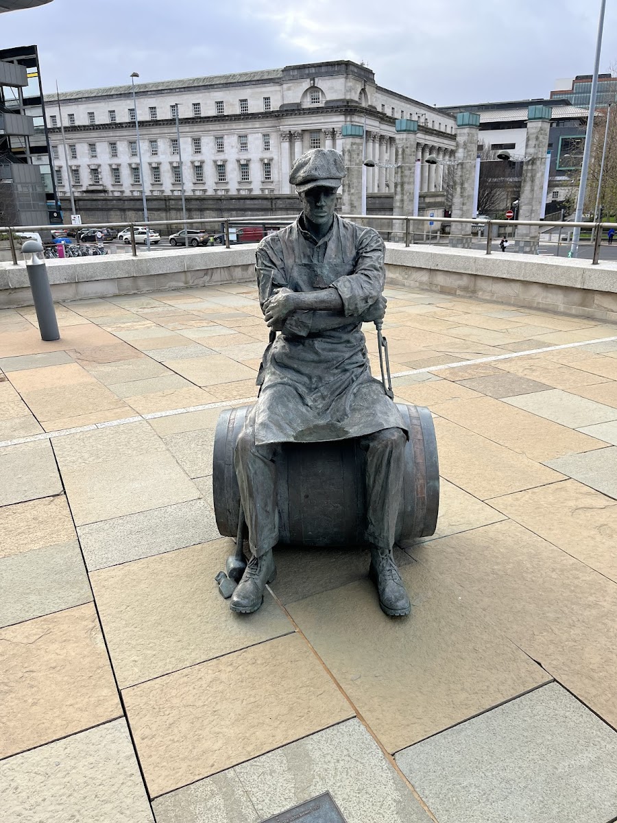 "Barrell Man" sculpture by Ross Wilson